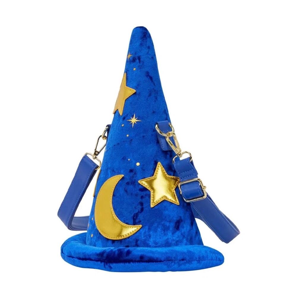 Loungefly Disney Fantasia Mickey Mouse Sorcerer Hat Figural Crossbody Bag NWT - Picture 3 of 4